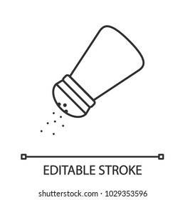 Salt Or Pepper Shaker Linear Icon. Thin Line Illustration. Spice. Contour Symbol. Vector Isolated Drawing. Editable Stroke