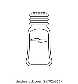 Salt and Pepper Shaker Outline Icon Illustration on White Background