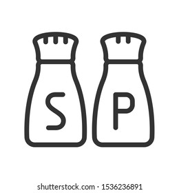 salt and pepper shaker outline vector icon isolated on white background herbs and spices for natural wellness