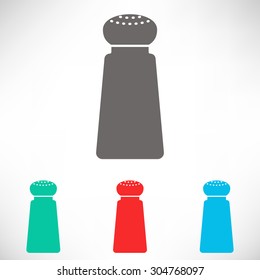 Salt or pepper shaker. Set of varicolored icons.