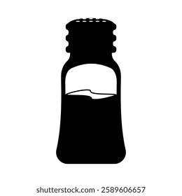 Salt and Pepper Shaker Silhouette. Black and White Icon Design Elements on Isolated White Background