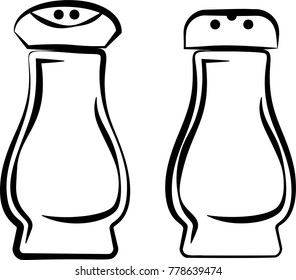 Salt And Pepper Shaker Vector Art Illustration