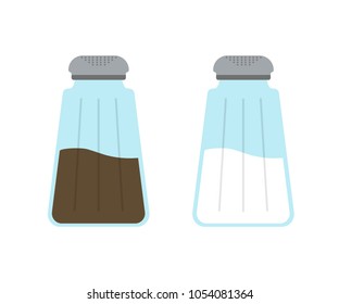 Salt and pepper shaker vector illustration. Seasoning for cooking, isolated on a white background.