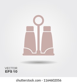Salt and pepper shaker vector illustration. Flat icon. Vector illustration
