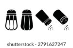 salt and pepper shakers flat icon seasoning