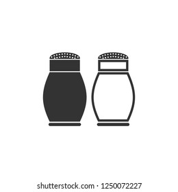Salt and pepper shakers. Icon Flat