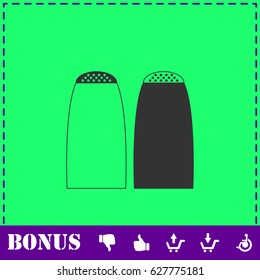 Salt and pepper shakers icon flat. Simple vector symbol and bonus icon