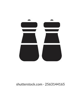 Salt and pepper shakers icon Isolated flat vector in outline