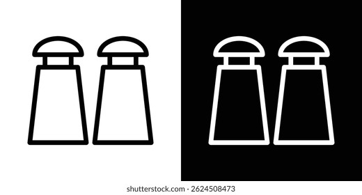 Salt and pepper shakers icon. Logotype vector set