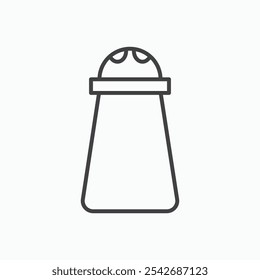 Salt and pepper shakers icon in thin black lines