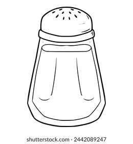 salt and pepper shakers illustration outline vector	