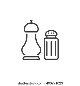 salt and pepper shakers line icon, outline vector sign, linear pictogram isolated on white. logo illustration