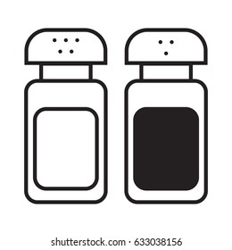 Salt and pepper shakers linear icon. Vector illustration in flat style