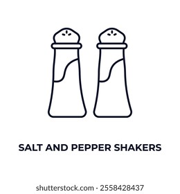 salt and pepper shakers  outline icon. Linear vector from furniture concept. Thin line salt and pepper shakers  icon isolated on white background