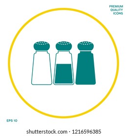 Salt or pepper shakers - set. Graphic elements for your design