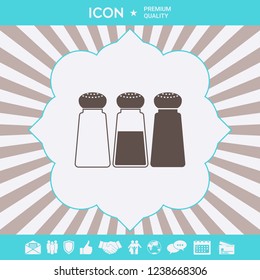 Salt or pepper shakers - set. Graphic elements for your design