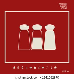 Salt or pepper shakers - set. Graphic elements for your design