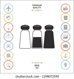 Salt or pepper shakers - set. Graphic elements for your design