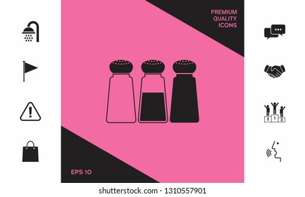 Salt or pepper shakers - set. Graphic elements for your design