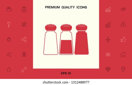 Salt or pepper shakers - set. Graphic elements for your design