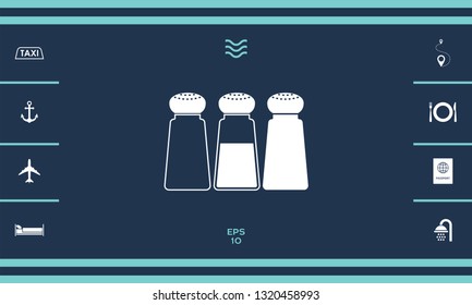 Salt or pepper shakers - set. Graphic elements for your design