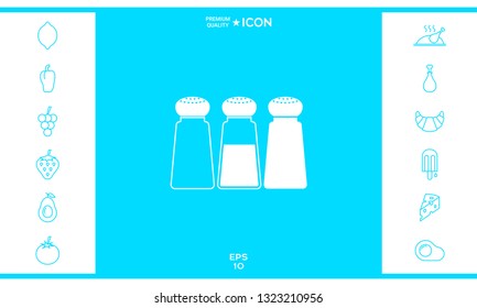 Salt or pepper shakers - set. Graphic elements for your design