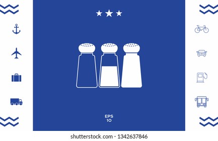 Salt or pepper shakers - set. Graphic elements for your design