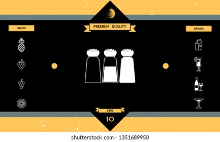 Salt or pepper shakers - set. Graphic elements for your design