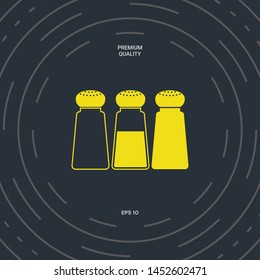 Salt or pepper shakers - set. Graphic elements for your design