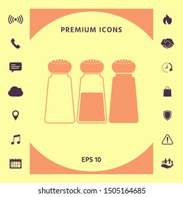 Salt or pepper shakers - set. Graphic elements for your design