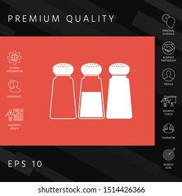 Salt or pepper shakers - set. Graphic elements for your design