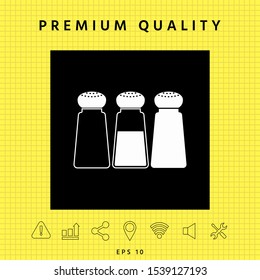Salt or pepper shakers - set. Graphic elements for your design