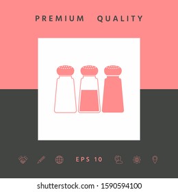 Salt or pepper shakers - set. Graphic elements for your design