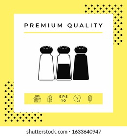 Salt or pepper shakers - set. Graphic elements for your design