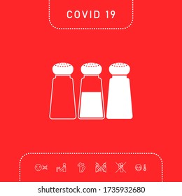 Salt or pepper shakers - set. Graphic elements for your design