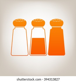 Salt or pepper shakers - set icon.