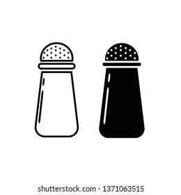 Salt and pepper shakers vector icons on white background