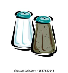 salt and pepper shakers vector illustration