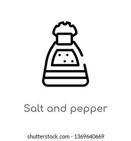 salt and pepper shakers vector line icon. Simple element illustration. salt and pepper shakers outline icon from furniture and household concept. Can be used for web and mobile