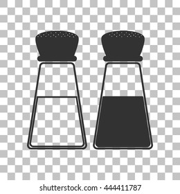 Salt and pepper sign. Dark gray icon on transparent background.