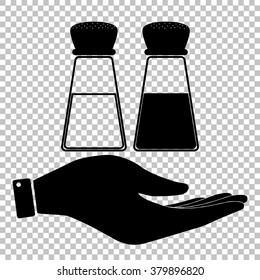 Salt and pepper sign. Flat style icon vector illustration.