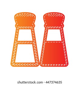 Salt and pepper sign. Orange applique isolated.