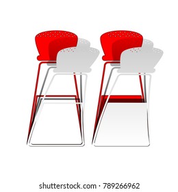 Salt and pepper sign. Vector. Detachable paper icon with red body stock. Isolated.