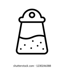 salt and pepper storage jar processed food editable outline icon.