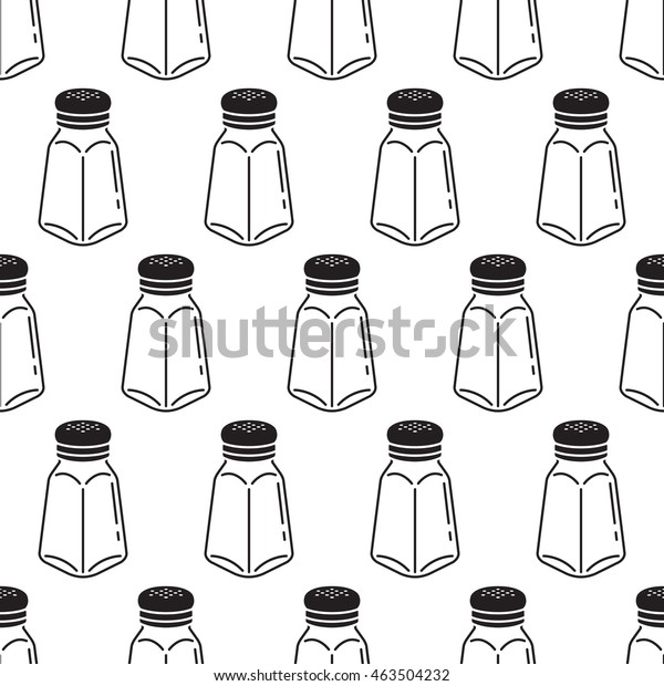 Salt Pepper Sugar Spicy Seamless Pattern Stock Vector