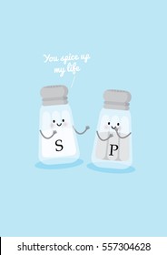 salt and pepper/ valentine's day vector/illustration