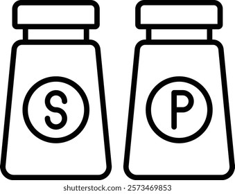 Salt and pepper vector icon. Can be used for printing, mobile and web applications.