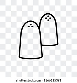 Salt and pepper vector icon isolated on transparent background, Salt and pepper logo concept