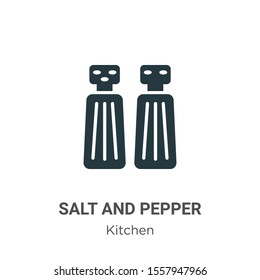 Salt and pepper vector icon on white background. Flat vector salt and pepper icon symbol sign from modern kitchen collection for mobile concept and web apps design.