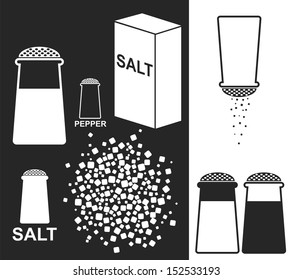 Salt. Pepper. Vector Illustration